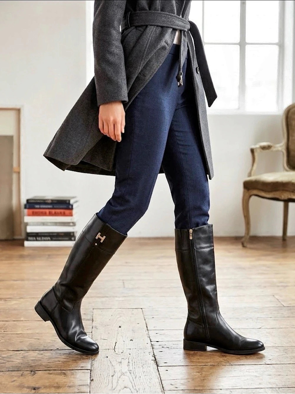 Tommy Hilfiger Black Knee-High Boots Size 8.5 – Riding Boots